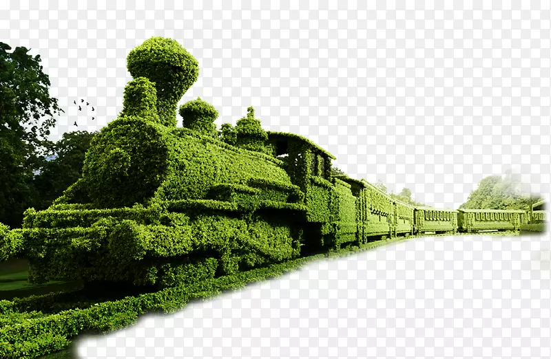 火车图标-绿色园艺列车