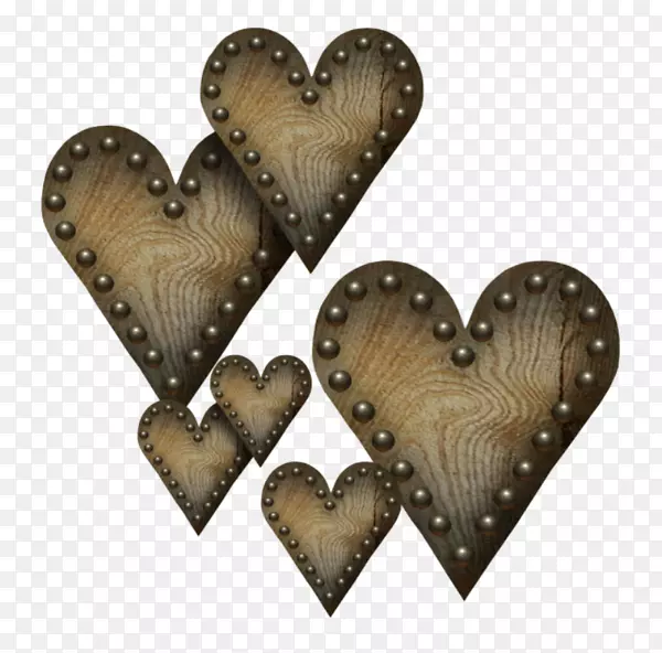 心夹艺术.老式木材质地心形装饰
