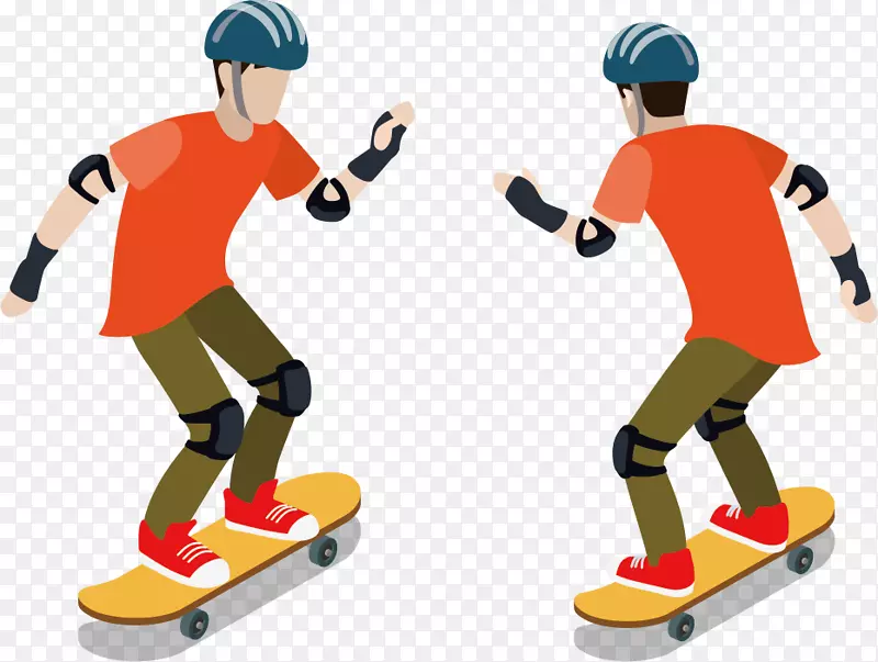 滑冰滑板剪贴画男孩