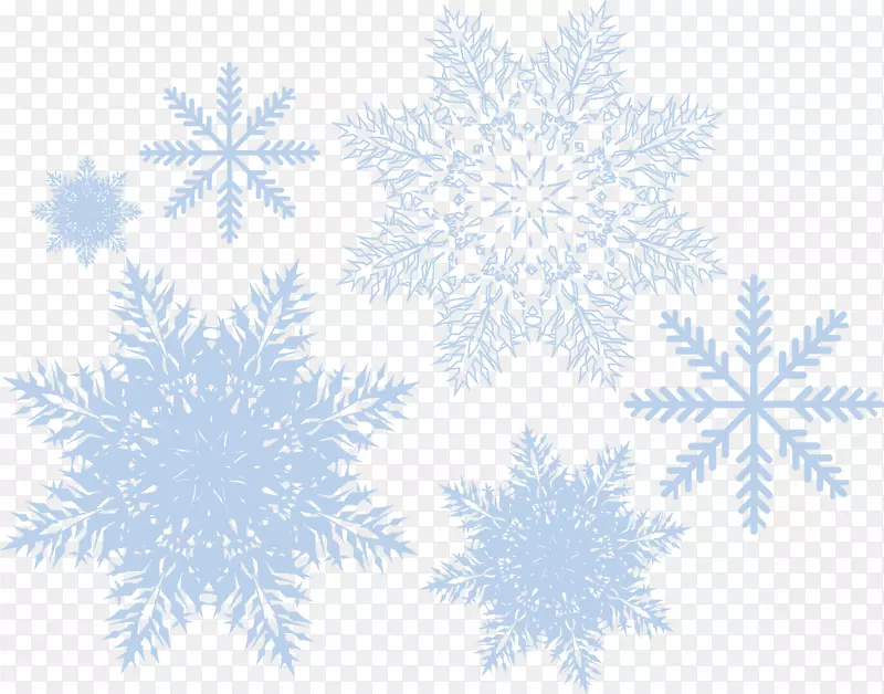 雪花图案-浅蓝冰雪花材料