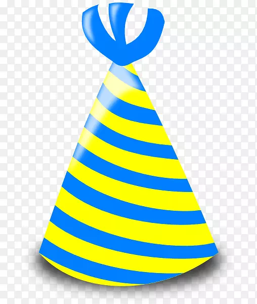 派对帽生日剪贴画-锥形蓝帽