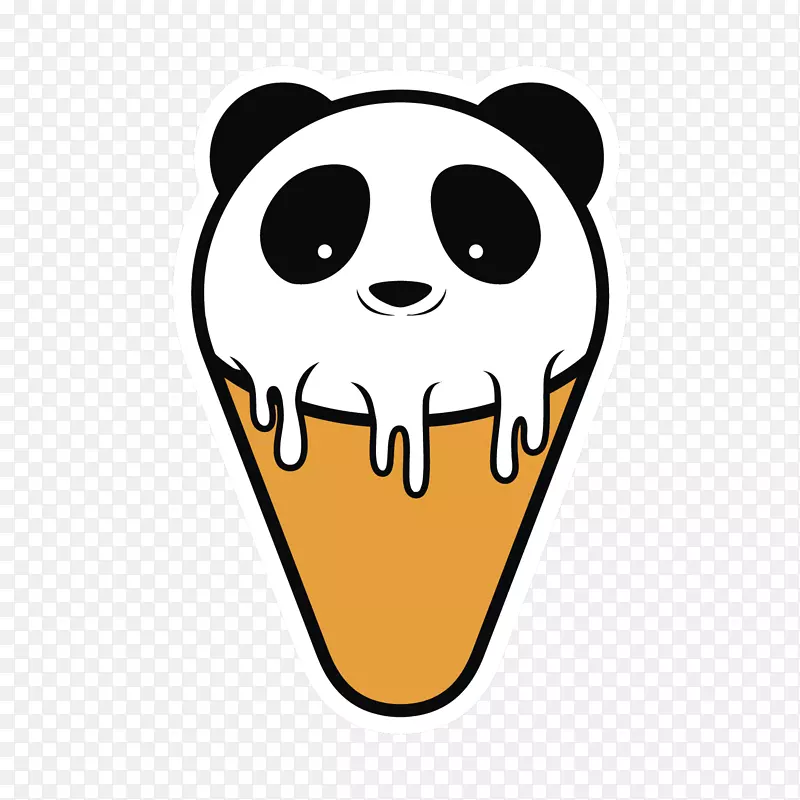 冰淇淋锥大熊猫奶昔-熊猫冰淇淋