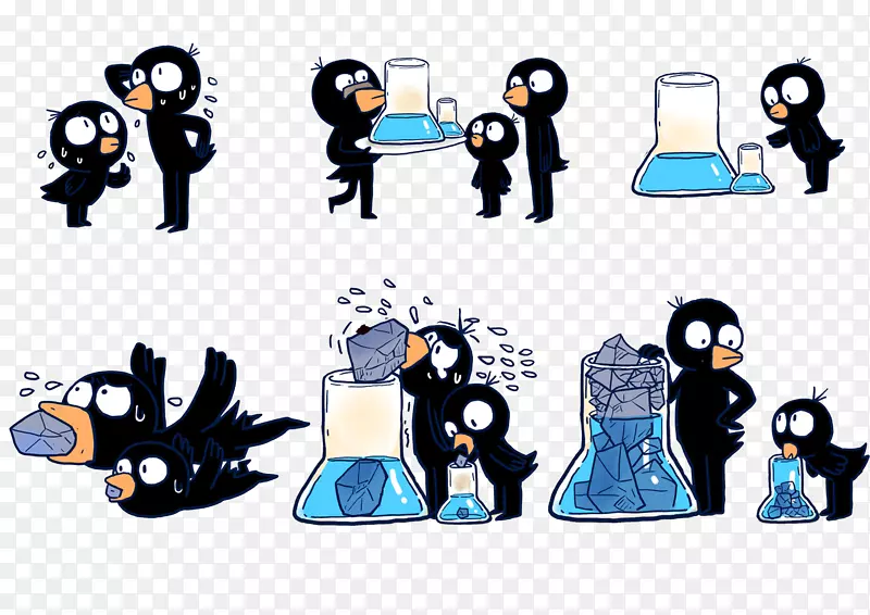 小乌鸦卡通下载-卡通乌鸦寻找水喝