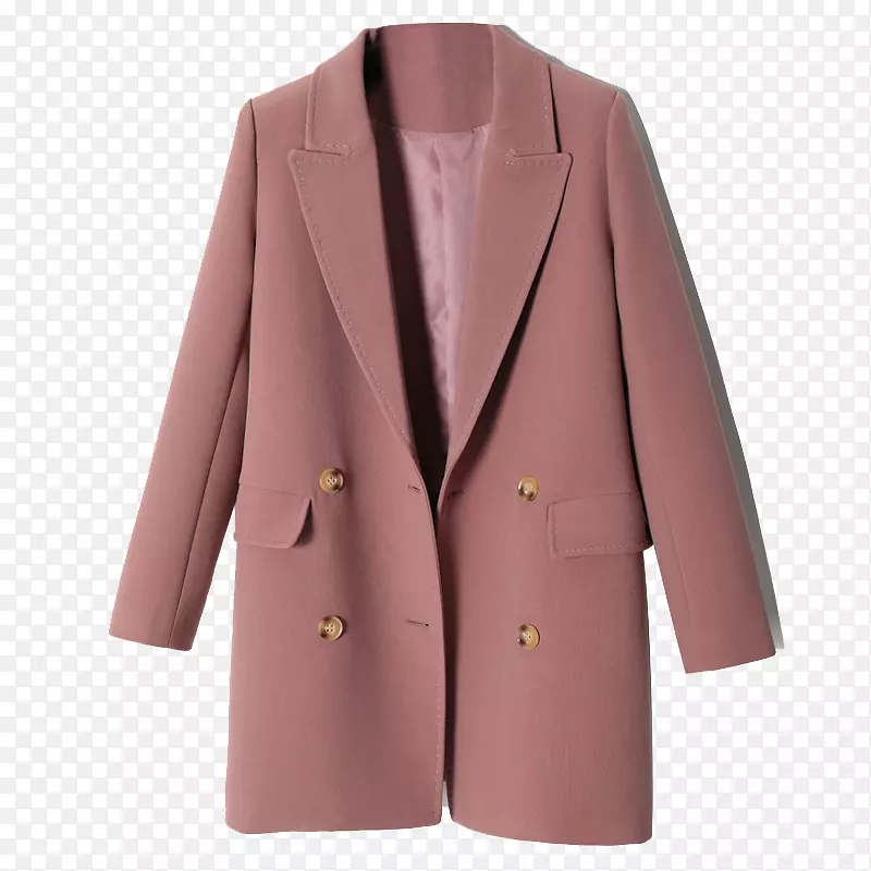 t恤西装外套粉红色宽松大尺寸羊毛西装夹克