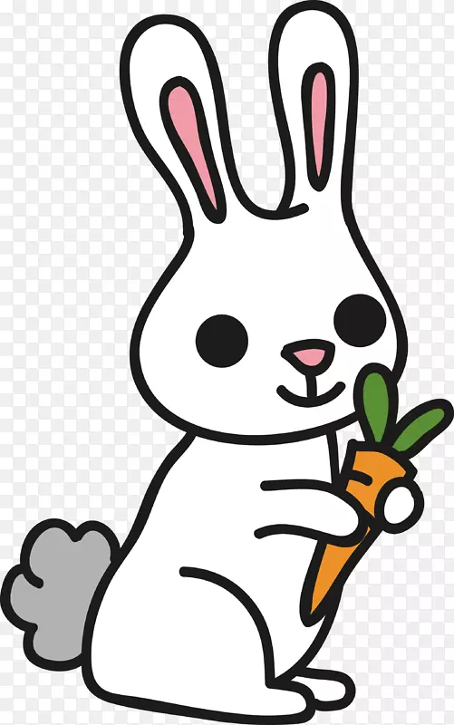 国内兔子胡萝卜欧洲兔剪贴画一只小兔子配胡萝卜