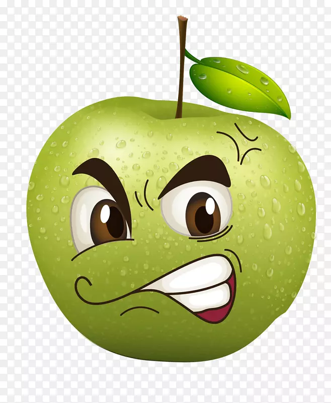 菠萝卡通插画剪贴画-啃苹果