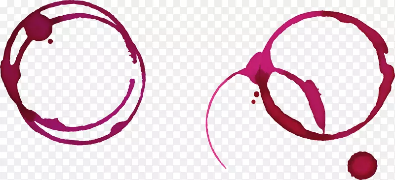 葡萄酒染色标志.手绘葡萄酒红色标记
