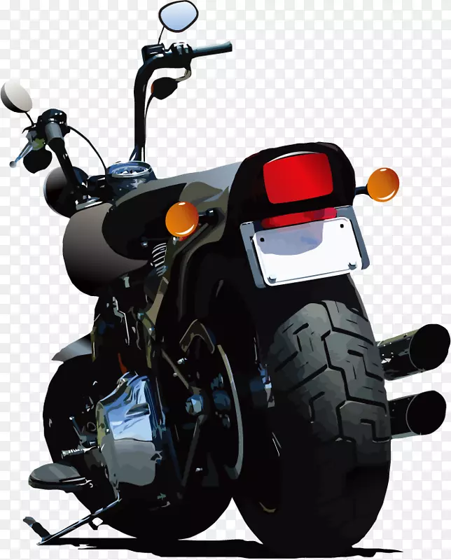 汽车摩托车后视镜剪贴画黑色摩托车