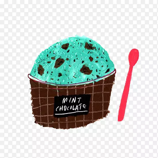 巧克力冰淇淋-卡通蓝莓巧克力