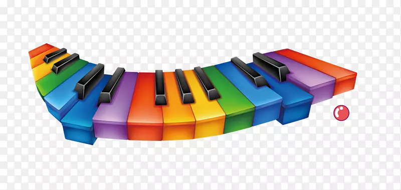 钢琴海报音乐键盘插图彩色卡通键盘