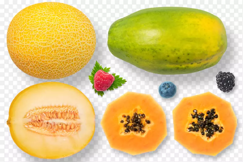 哈密瓜，蜜瓜，素食番木瓜-哈密瓜和木瓜