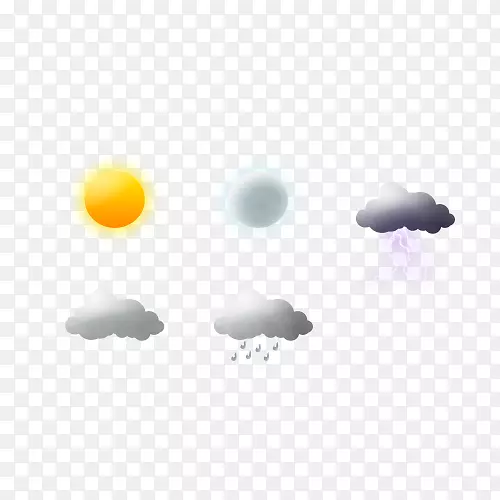 天气雨云-五种天气无扣材料