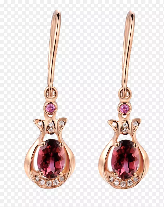 红宝石耳环-粉红宝石耳环