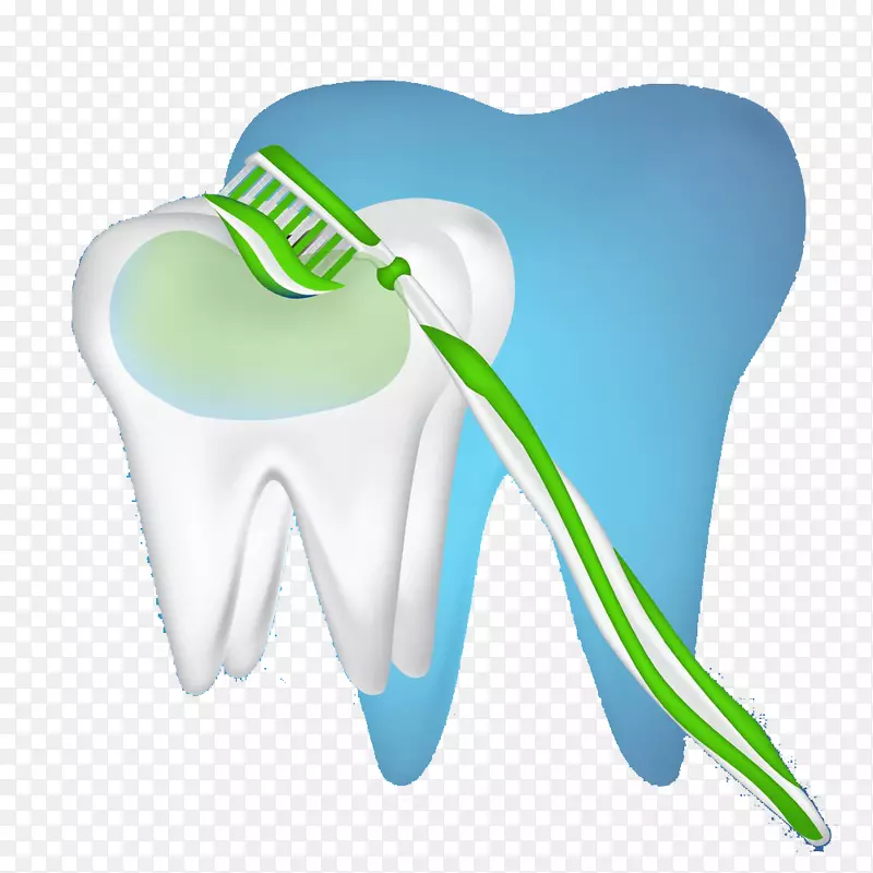牙刷牙膏图.绿色牙刷牙膏牙