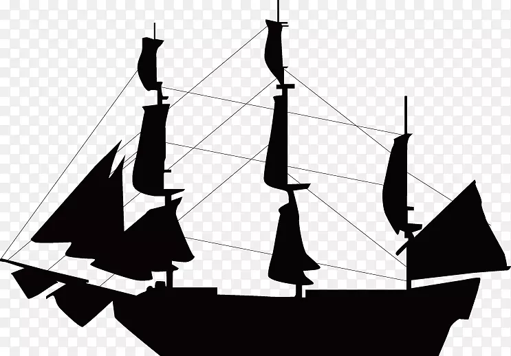 帆船剪影艺术帆船