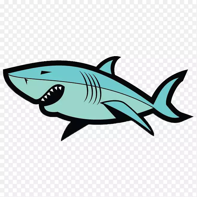 鲨鱼卡通插图-鲨鱼