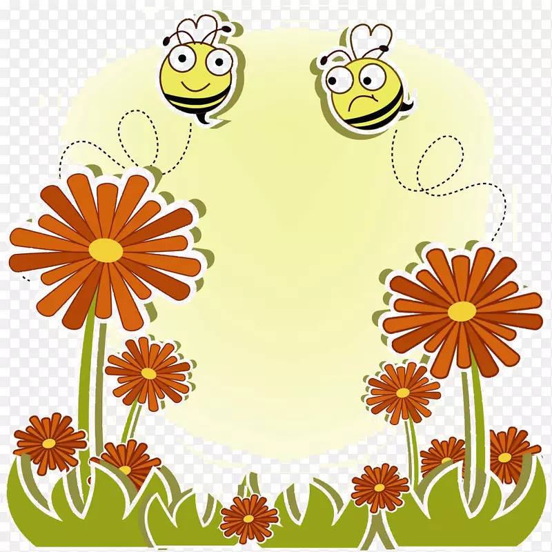 蜂巢剪贴画-卡通花蜂