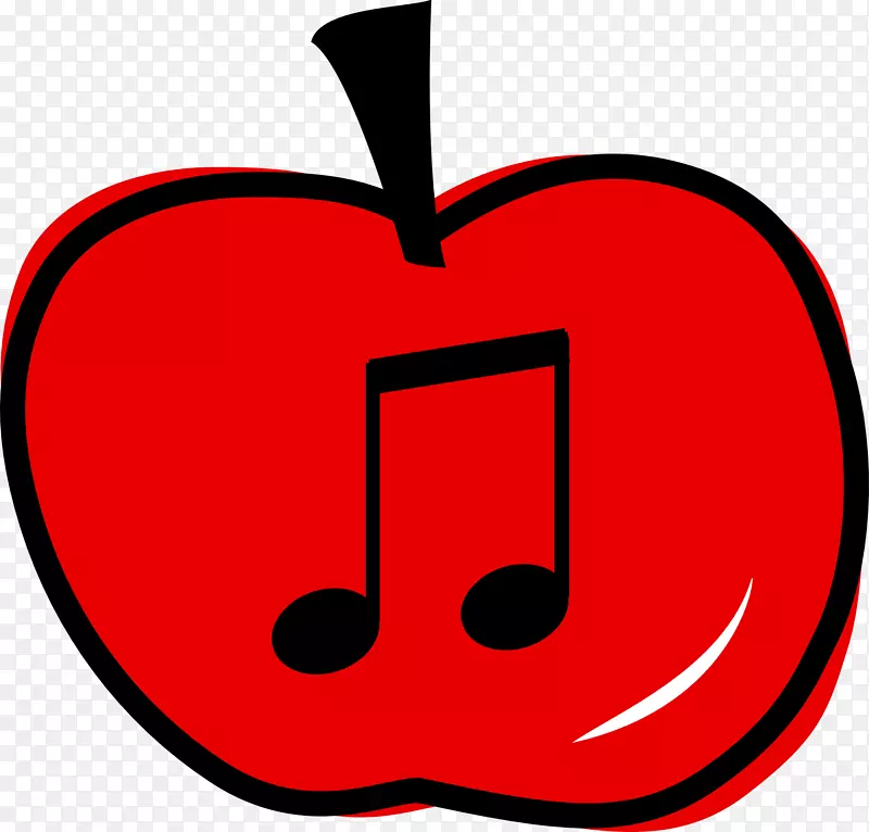 音乐音符苹果八音符剪贴画-苹果音符