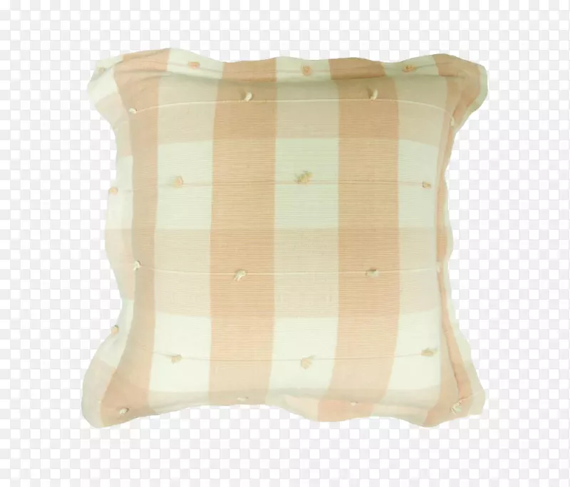 棕色下载彩色剪贴画-浅色格子枕头