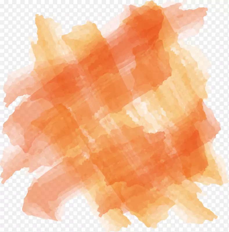 橙色水彩画画笔-划出橙色水彩笔