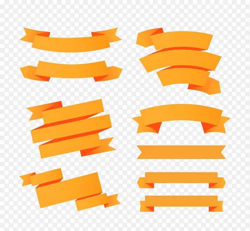 纸橙色缎带横幅-橙色缎带横幅