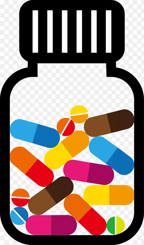 药房药师健康信息图绘出这种颜色的瓶装药丸和药片