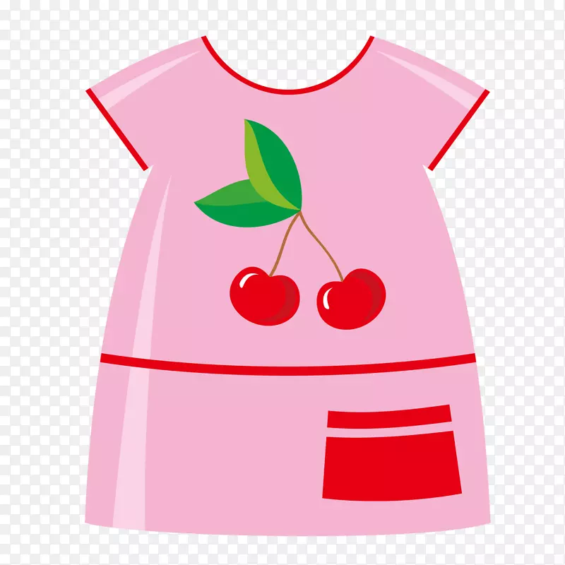 t恤粉红剪贴画-樱桃粉红色睡衣