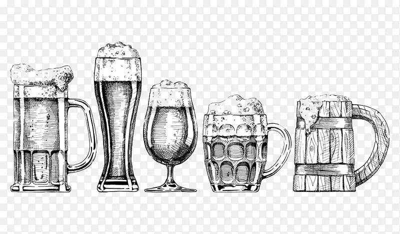 啤酒玻璃制品插图.啤酒泡沫玻璃图像
