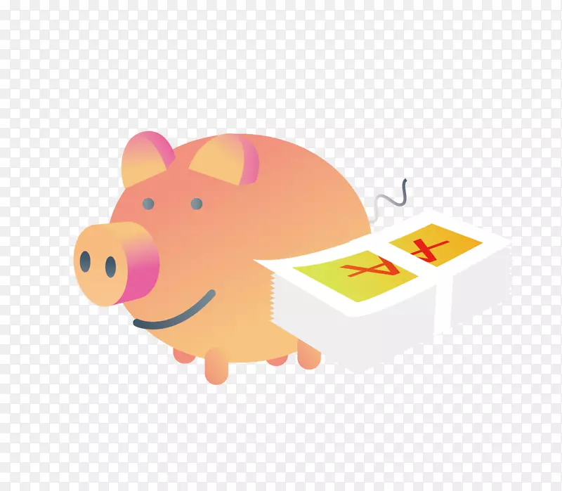 儿童教育游戏免费家猪储蓄罐资金储蓄罐和现金。