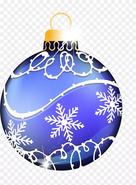 圣诞节装饰蓝色雪花圣诞装饰-圣诞球涂蓝色雪花图案