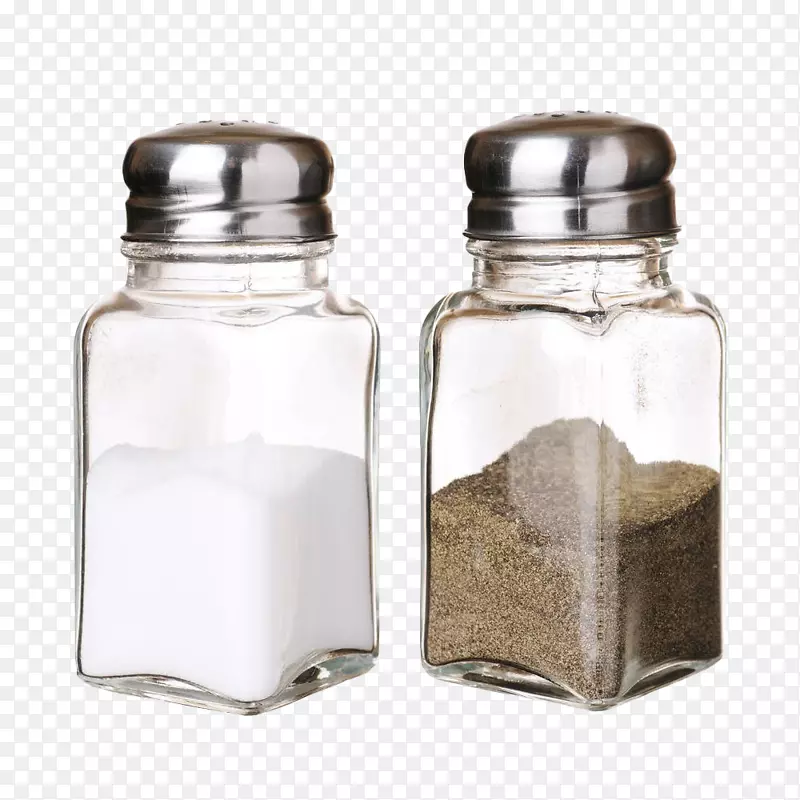 盐和胡椒摇瓶黑胡椒原料摄影剪辑艺术玻璃盐罐敷料罐