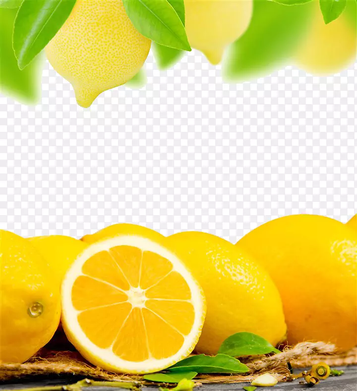 黄奥格里斯柠檬水果食品-柠檬PNG图片材料