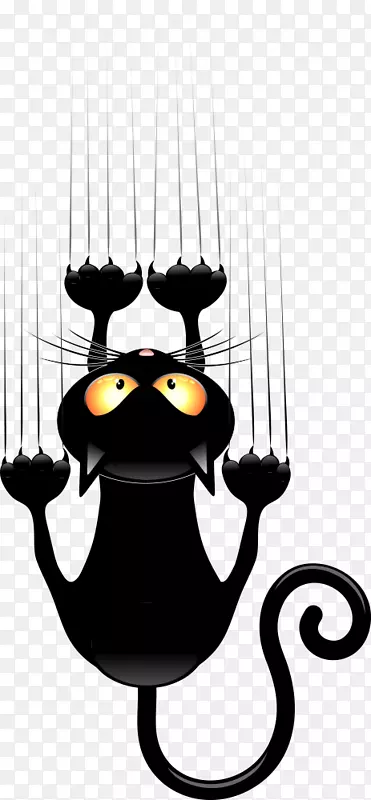 黑猫小猫卡通剪辑艺术小猫
