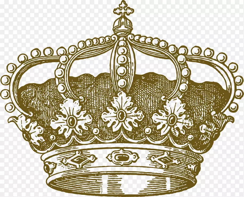 皇冠皇室剪贴画.彩绘复古皇冠