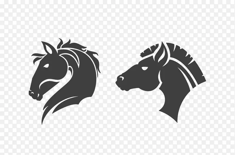 野马种马标志剪辑艺术-黑马