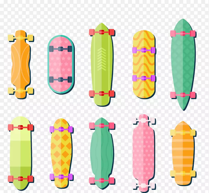 滑板.10色滑板设计材料