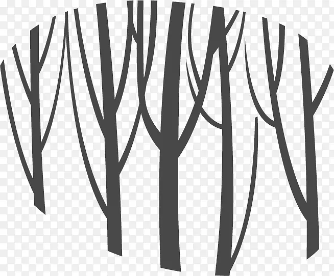 森林剪影树干-森林