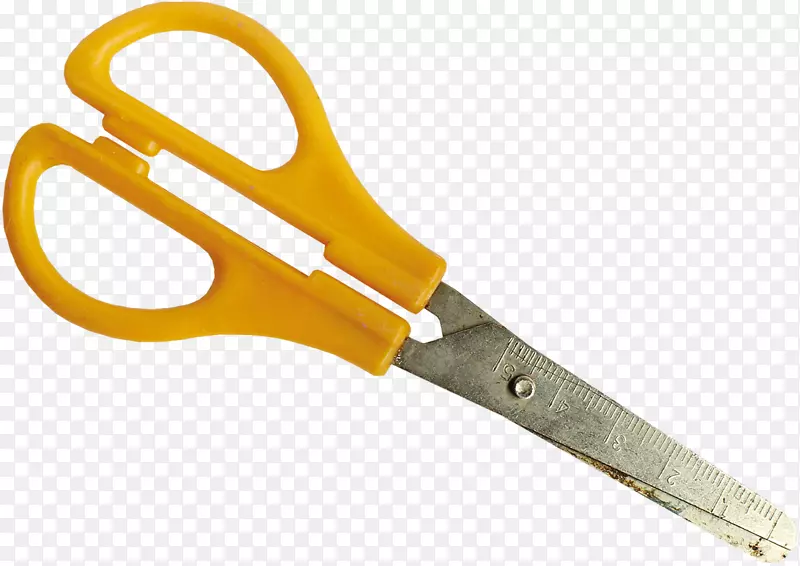 剪刀文具材料图标-黄色剪刀