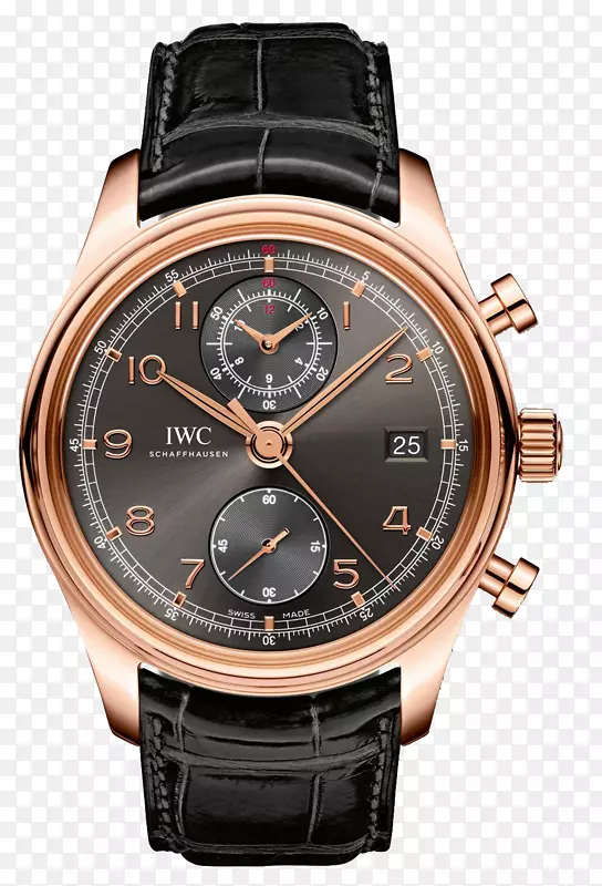 沙夫豪森国际钟表公司计时金-iwc咖啡色表男表