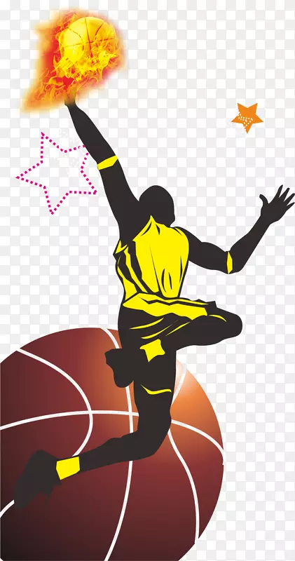 篮球运动海报-卡通篮球