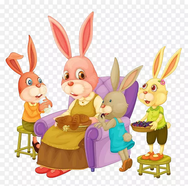 复活节兔子的故事彼得兔子家庭剪贴画-兔子家庭