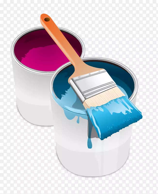 油漆锡可刷剪贴画油漆桶