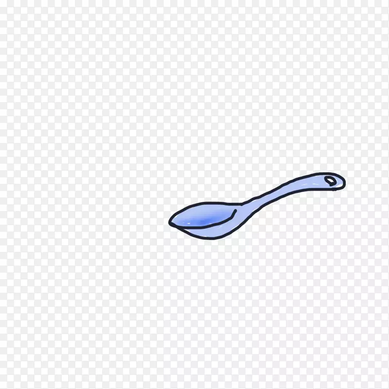 汤匙图标-涂蓝色勺子