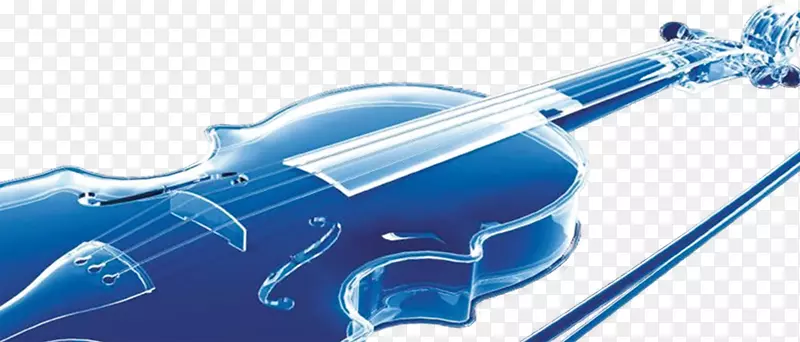 小提琴蓝色乐器水晶审美精致乐器小提琴