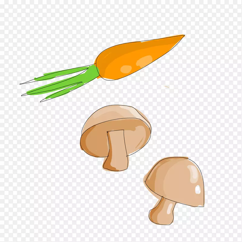 卡通蘑菇-蘑菇和胡萝卜