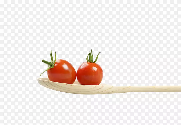 樱桃番茄水果食品-樱桃番茄在勺子上