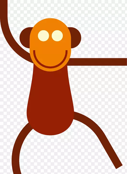 卡通剪贴画-可爱的卡通猴子