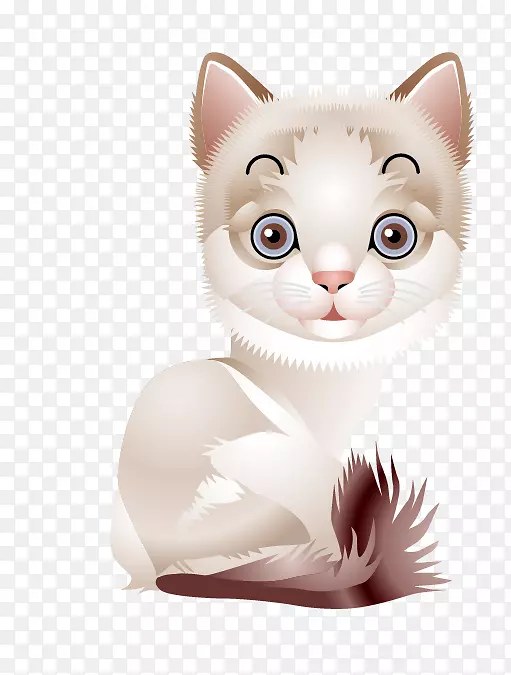 波斯猫小狗夹艺术手绘可爱的白色小猫材质