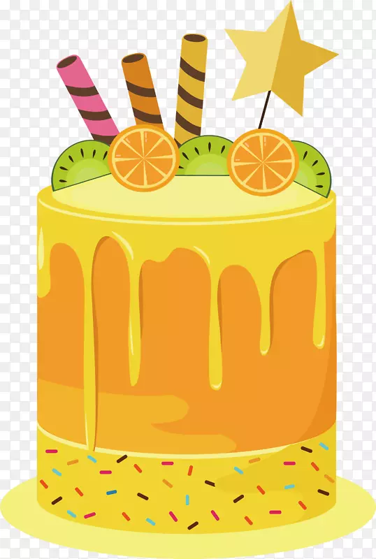 水果蛋糕，短蛋糕，生日蛋糕，玉米饼，橘子-夏季水果蛋糕