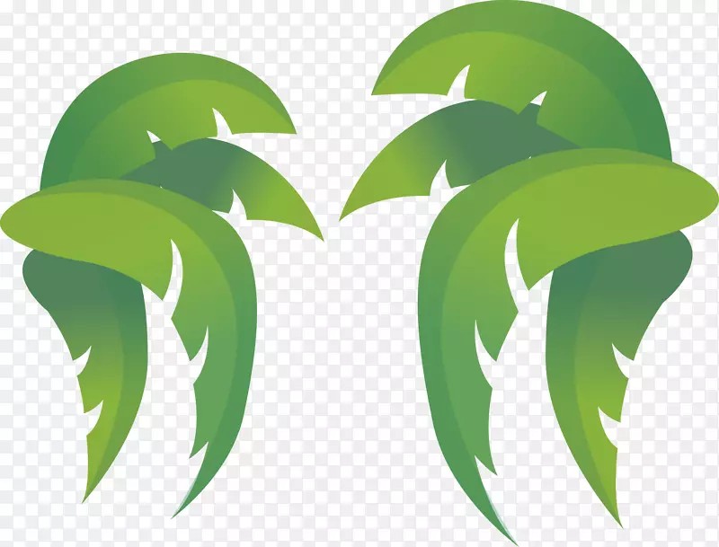 椰子叶剪贴画-椰子叶